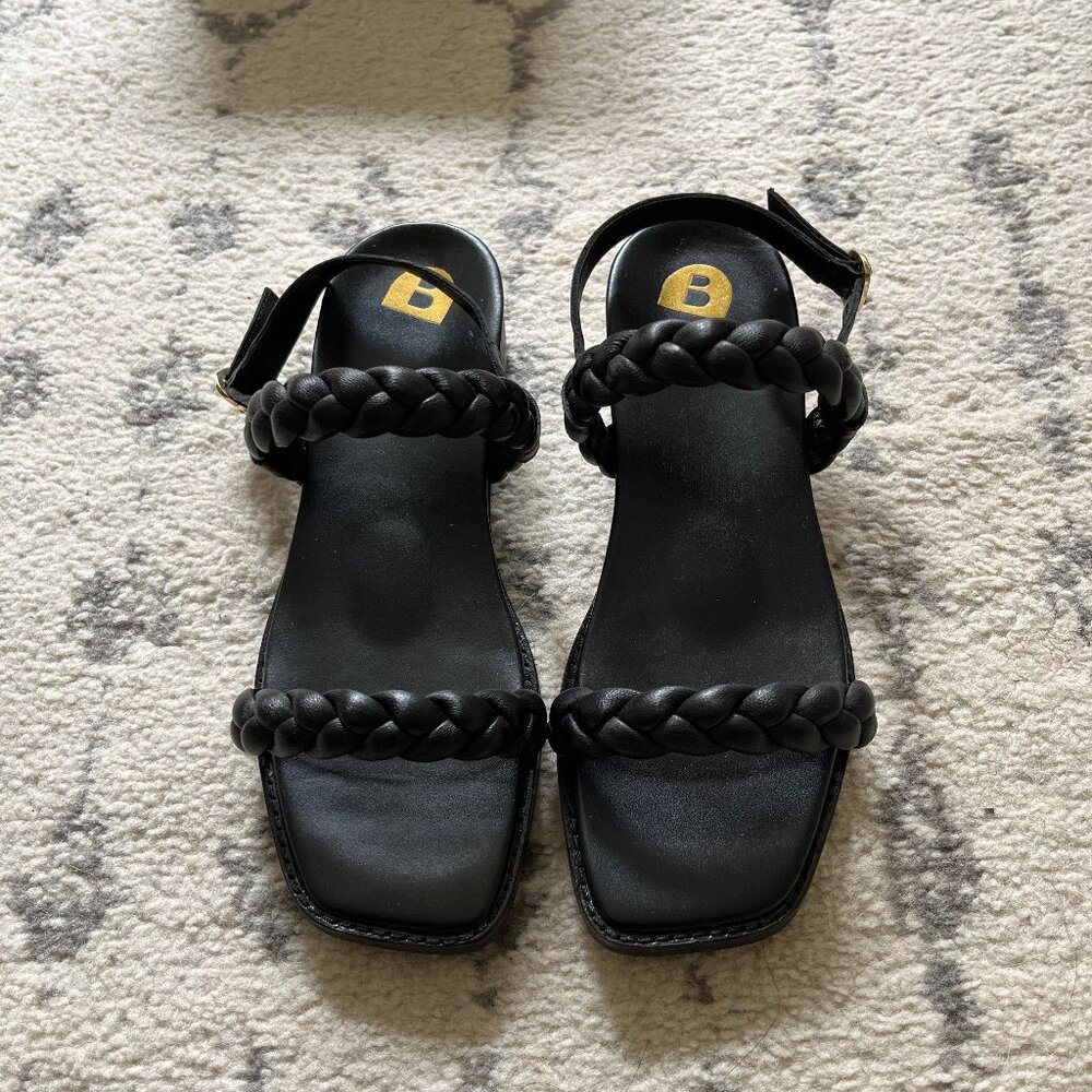 NWT Bared Footwear Jaeger 2 Black Leather Flat Sandals